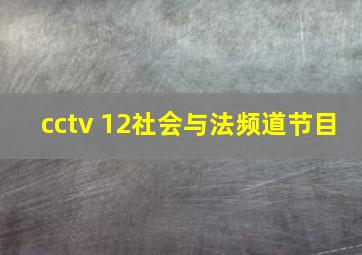 cctv 12社会与法频道节目